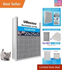 20x25x5 Reusable Air Filter HVAC AC Furnace Filter,Washable, Lasts a Lifetime...