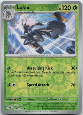 Lokix Reverse Holo Rare SV02: Paldea Evolved 021/193 NM