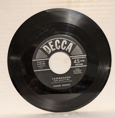 45 ~Connee Boswell: ''If I Give My Heart To You / T-E-N-N-E-S-S-E-E'' 1954 (VG+)