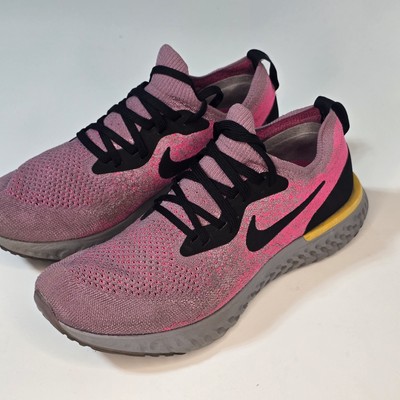 SIZE 9 WOMEN'S NIKE AIR ZOOM EPIC REACT FLYKNIT AQ0070-500 PINK GREY RUNNING 