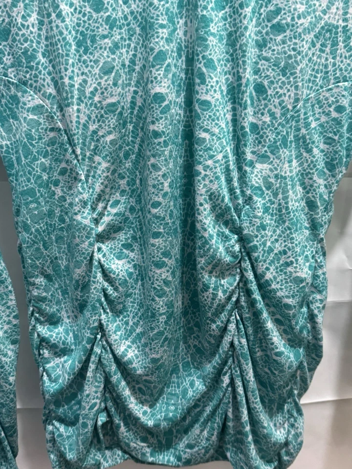 Женский бирюзовый топ Marika Magic со сборками спереди сзади и рукавами Xl - Изображение 3 из 4