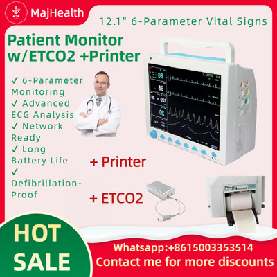 Patient Monitor w/ETCO2 +Printer- 12.1'' 6-Parameter Vital Signs