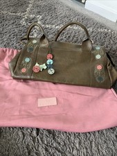 Radley Large Brown Leather Handbag with Dog Charm and Dust Bag VGC