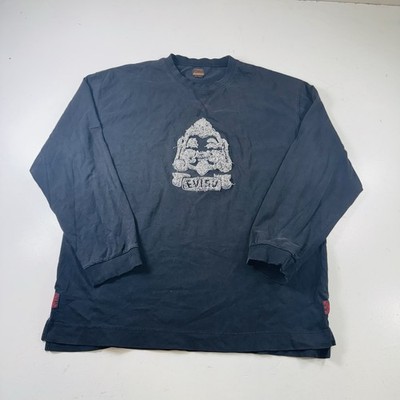 Evisu T Shirt Men s Size XXL Black Graphic Tee Vintage Long Sleeve
