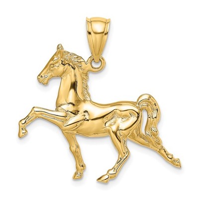10k Gelbgold 3-D Tennessee Walking Horse Charm Anhänger L-1,36 Zoll 6,71gm
