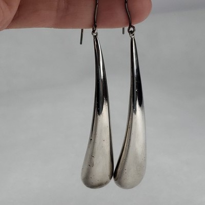 RLM Studio Sterling Silver Earrings Long Teardrops Dangle Robert Lee Morris 2.5''