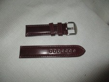 GENUINE Leather hadley roma usa watchstrap watch band strap 22mm brown nickel