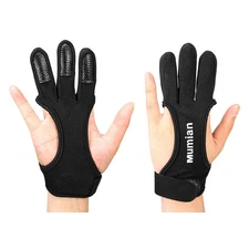 Archery Glove Leather Non-Slip Finger Tab Accessories Men Women Three  Guard