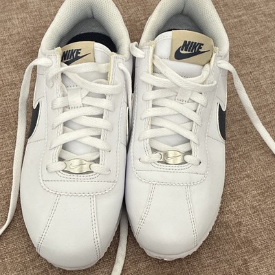 Nike Cortez Kids Leather Low Top Sneakers White/Black/Beige US 3Y DM0950-114