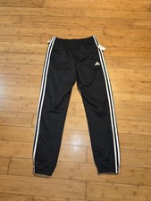 adidas Youth 3-Stripes Track Pants Black/White XL 18/20 Polyester