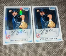 2 x 2011 1st Bowman Chrome Kyle Higashioka Rookie Card #BCP123 Refractor /500 RC
