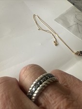 DAVIDYURMAN Sterling Silver  Black Diamond EternityRing 1.5ct (actual piece pic)