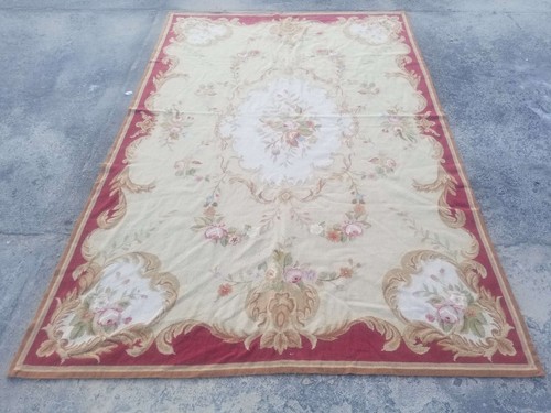 Fine Vintage Traditional Hand Made Needle Point Multicolor Rug 267x177cm