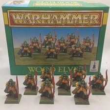 Warhammer Fantasy WOOD ELVES (8) Pro Painted Elf Archers + Box Lid GW OOP Rare