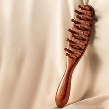 Premium Sandalwood Scalp Massage Comb - Thickened Handle Comfortable  Suitable fo