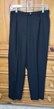Vintage Pendleton Dress Pants Womens 12 P Black Virgin Wool Trousers Lined