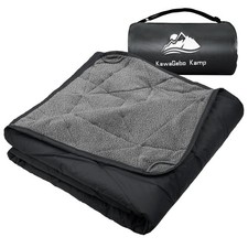 Large Outdoor Waterproof Blanket Extra Thick Fleece Stadium Blanket for Campi...