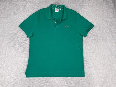Lacoste L!ve Polo Shirt Men 6 Green Short Sleeve 100% Cotton Golf Golfer 