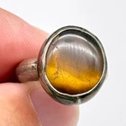 Petite Vintage Tiger Eye Silver Ring Size 2.75