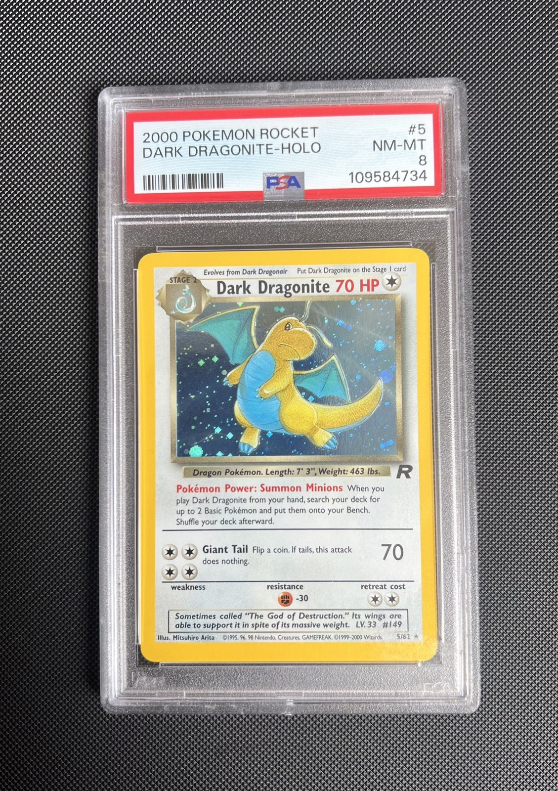 Dark Dragonite Team Rocket Holo 5/82 PSA 8