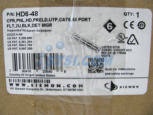 Siemon HD6-48 48-Port Cat6 Network Patch Panel, Flat 2U Black NEW SEALED ~STSI - Picture 9 of 9
