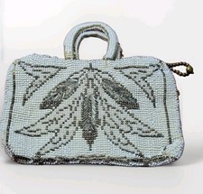 Antique 1920s Czech Beaded Purse Art Deco Glass Bead Handbag