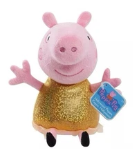 Peppa Pig Bean Plush with Hollywood Gold Glitter Dress  Hasbro NEW 2021 NWT