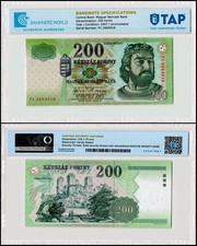 Hungary 200 Forint, 2007, P-187g, UNC Authenticated