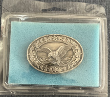 AMERICAN BALD EAGLE BELT BUCKLE COMMEMORATIVE SISKIYOU PE11108 VINTAGE 1985