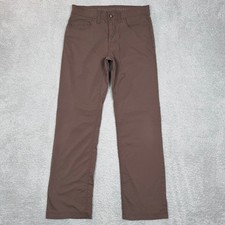 Prana Zion Slim Fit Pants Mens 30x30 Brown Nylon Stretch Hiking Outdoor Chino