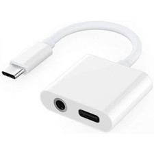 USB-C Headphone Adapter Earphone 3.5mm Jack Type-C Charger Port for Cell Phones