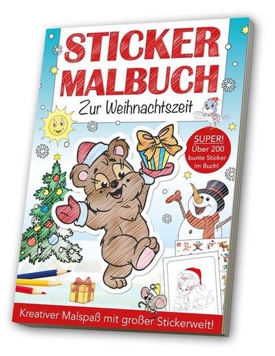 Stickermalbuch Zur Weihnachtszeit: Kreativer Malspaß mit großer Stickerwelt ...