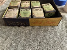 Vintage LUMAX BRITISH LIGHT BULB LOT 6/7V 36/36W Old Car Truck ENDURA Lamp Tin