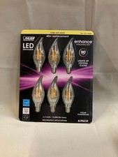 Feit Electric LED Dimmable Clear Chandelier 2700K Soft White Filament Lamps-6pk