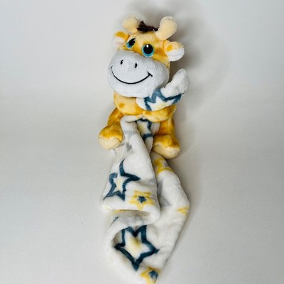 Little Beginnings Giraffe Lovey Baby Plush Security Blanket Yellow Blue Star EUC