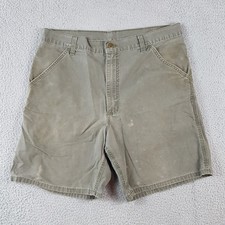 Carhartt Moss Green Work Utility Shorts Size 36 Distressed Workwear Work Y2K