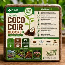 Organic Coco Coir Compost Blocks Peat Free Growing Media 1L 10L 75L Garden