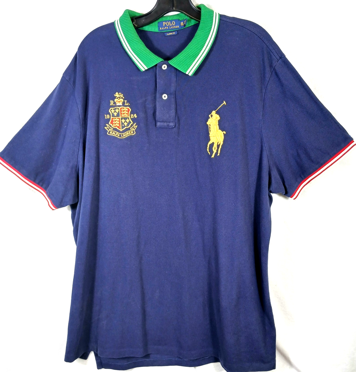 Polo Ralph Lauren Men's Polo Shirt 1924 R. Lauren Crest Big Gold