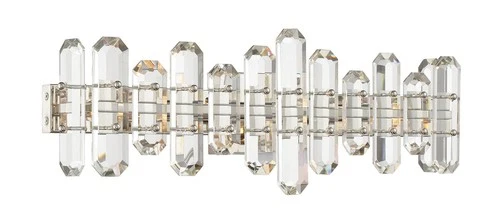Crystorama Bolton 26"W Polished Nickel Crystal Bath Light - Picture 2 of 5