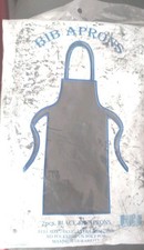 2 Pack Black Bib Aprons Full Size 28x33" Extra Long Ties No Pocket Poly New