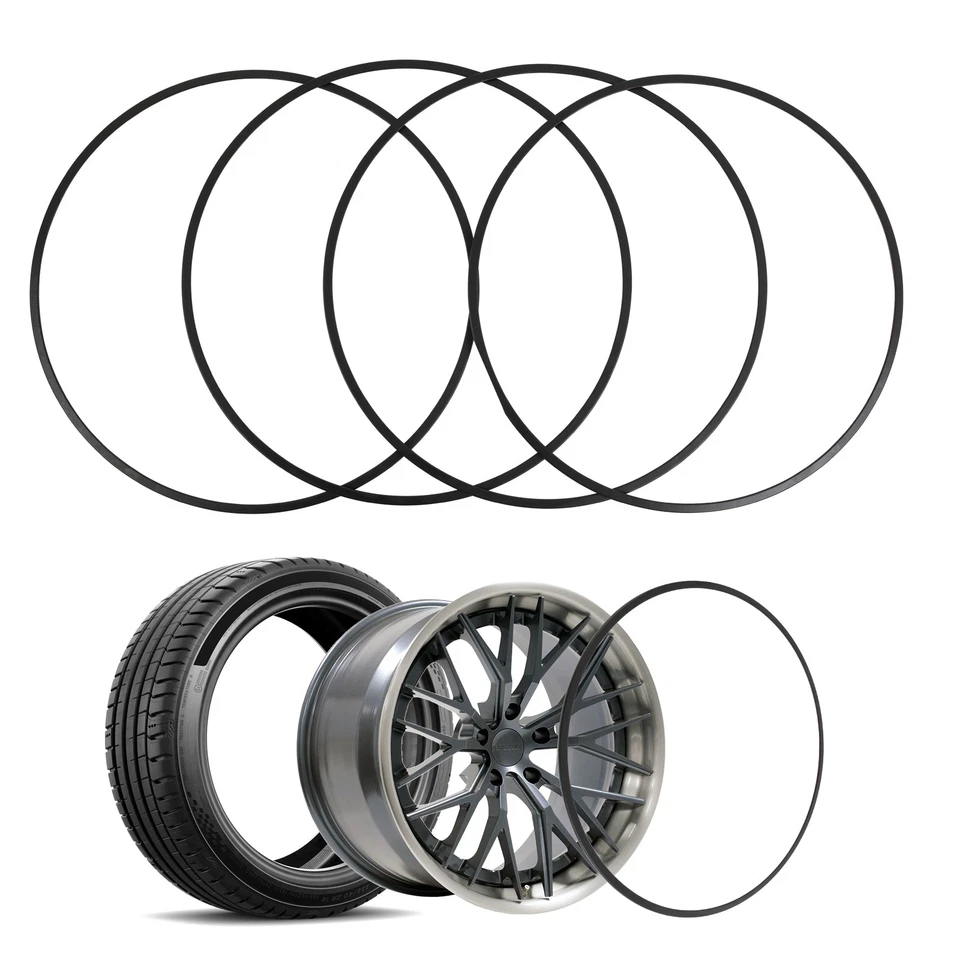 Llanta de cubo de rueda de coche de 18" negra/roja R18 decoración 4 piezas para Mercedes Benz E350 E400 S550 Foto 3 de 4