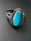 Vintage Native American turquoise  Silver womens Ring Size 6.5