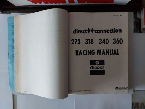 Vtg 1978 Direct Connection Racing Manual #P4007933 Service Guide Chrysler Corp. - Foto 10 di 24