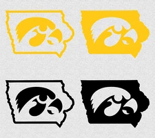 Iowa Decal Sticker Logo with State Silhouette
