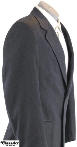 KEITH NEIL BRENDAN Mens Gray Striped 2 Btn Wool 40R Pleated Fronts 36" Waist - Picture 5 of 10