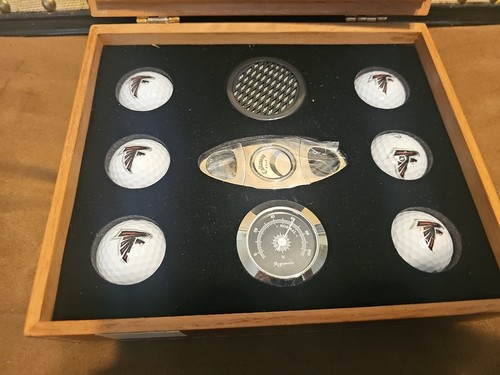 COLLECTIBLE ATLANTA FALCONS CALLAWAY DELUEX 6 BALLS WOOD HUMIDOR BOX - Picture 9 of 13