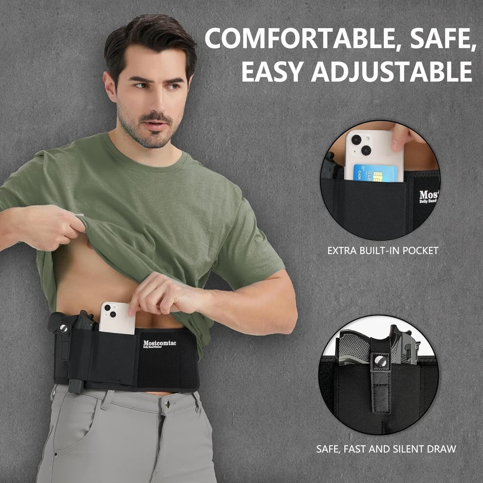 Belly Band Holster for Concealed Carry  Gun Holster for Women and Men Size S M L - Image 2 of 4