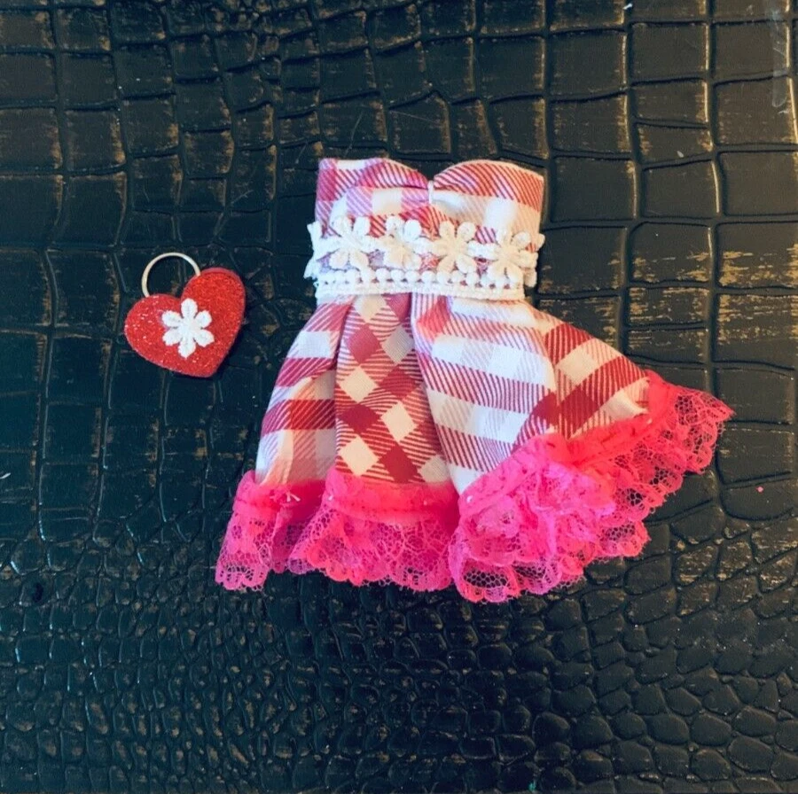 VETEMENTS Abito Arcobaleno Alto Personalizzato Rosa Plaid Increspato Cuore Borsetta 292