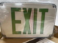 Cooper Sure-Lites LPXW712GSD White Housing GRN Letter EXIT Sign 120/277V Battery