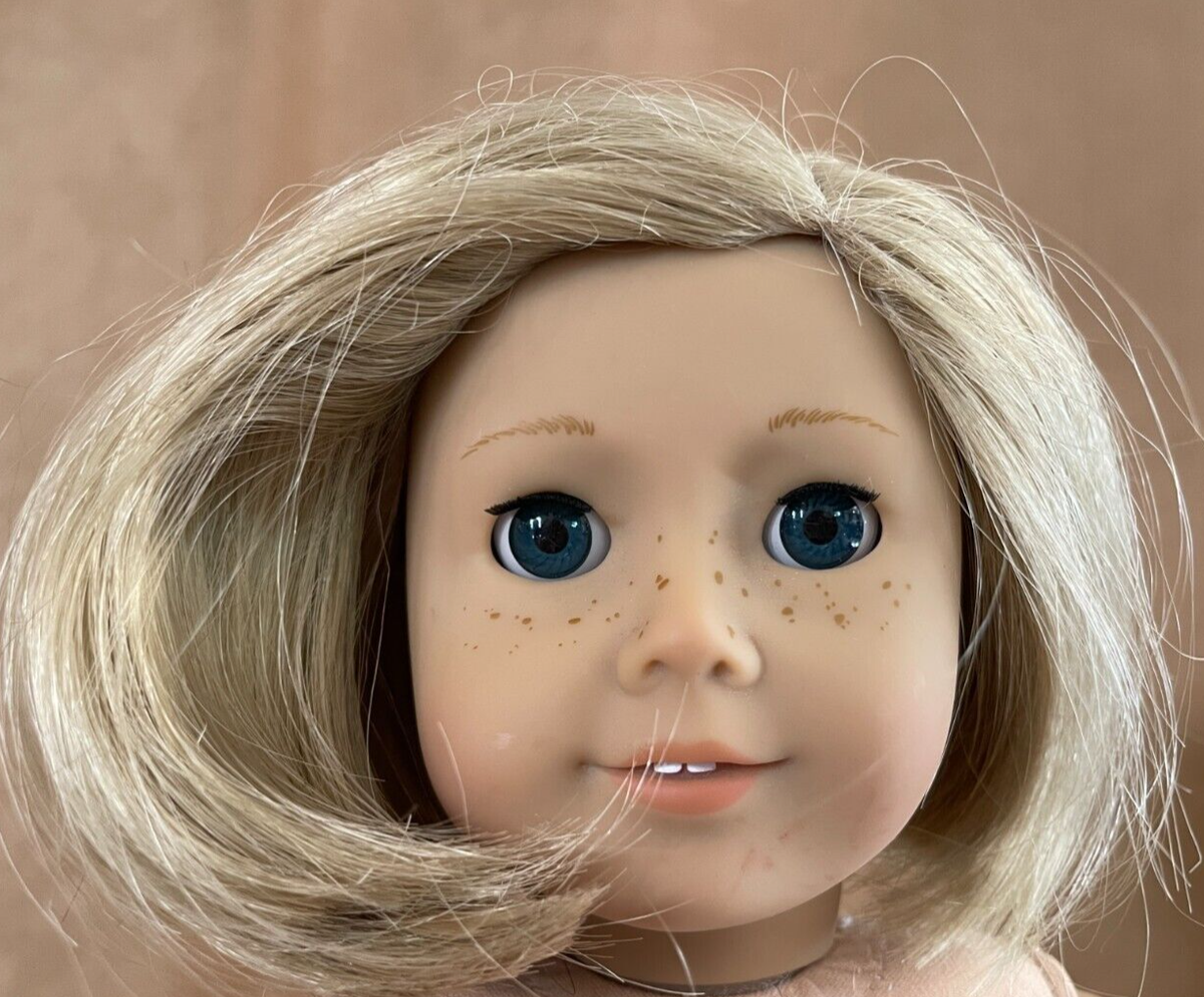 Kit American Girl Doll HEAD Replacement blonde hair freckle blue eyes  Kittredge